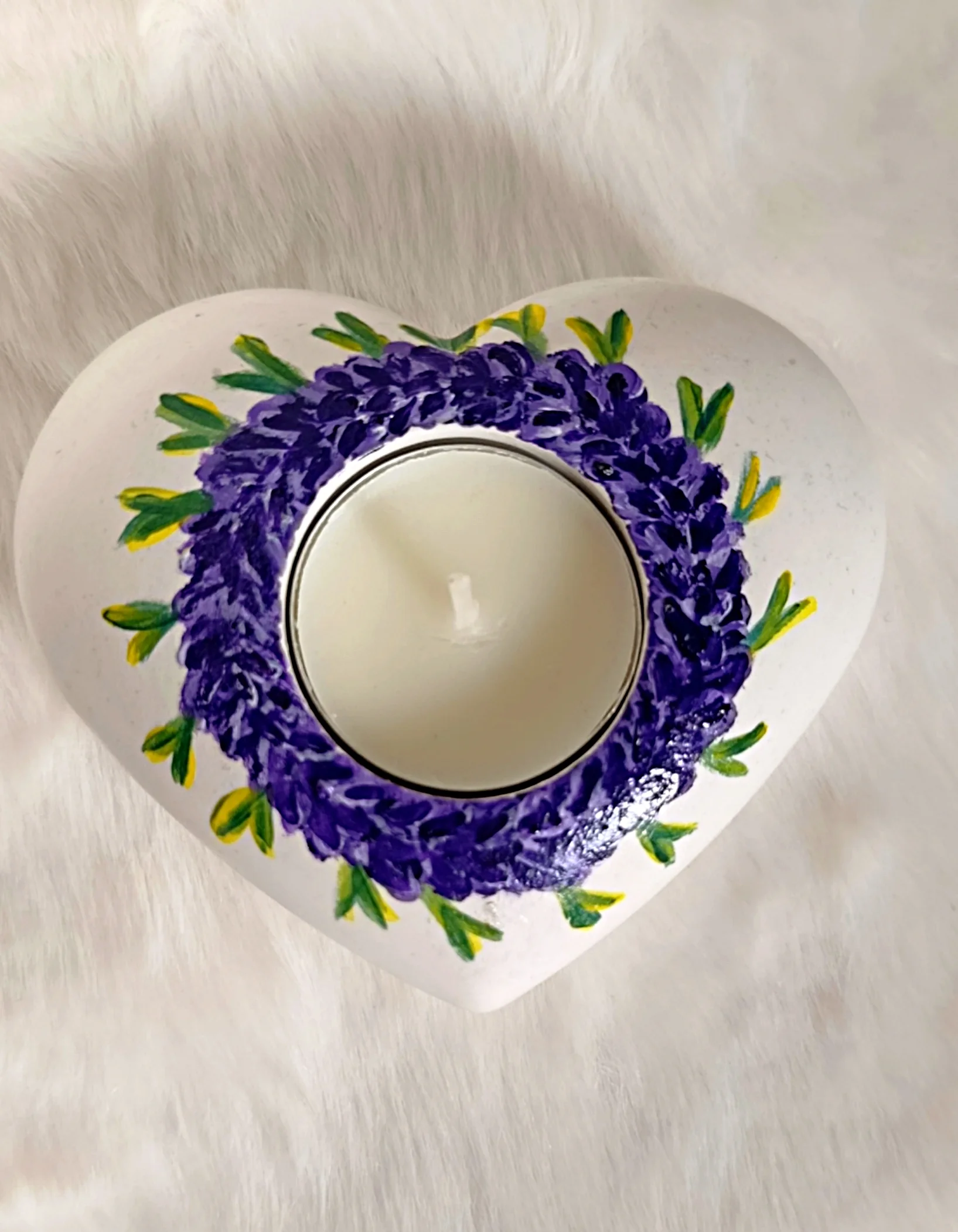 Levandulový svícínek - srdce