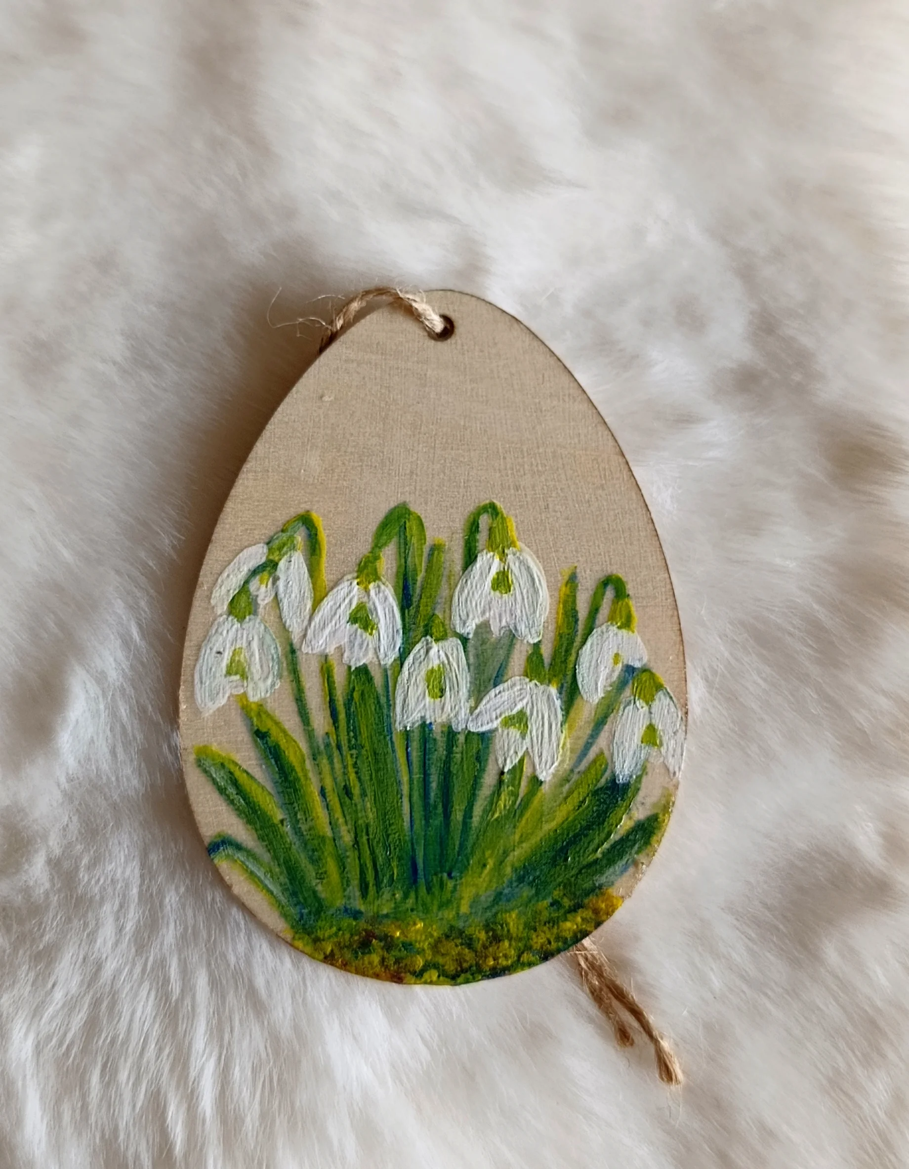 Dřevěné dekorační vajíčko s jarními květy - 12